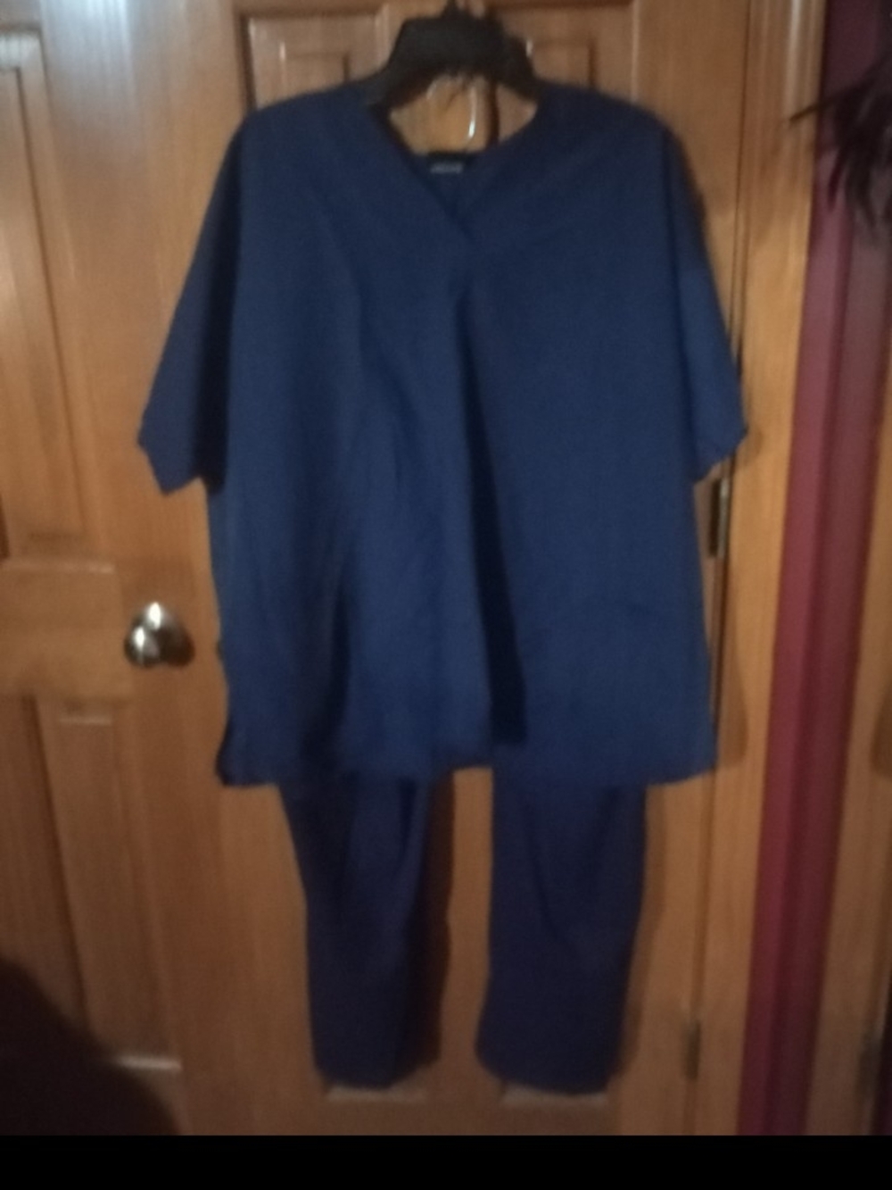 Cherokee Navy Blue Track Pants & Scrub Top Set